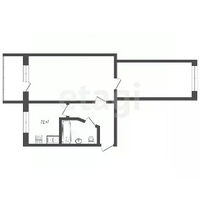 Продается 2-комн. квартира, 44 м²