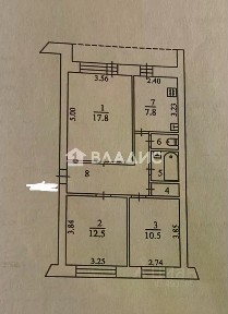 Продается 3-комн. квартира, 63,4 м²