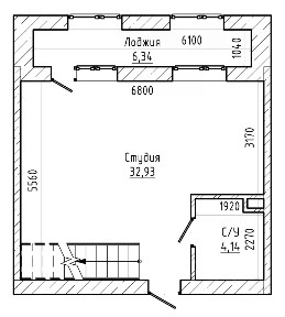 Продается студия, 40 м²