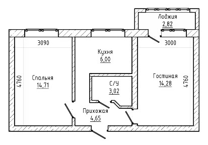 Продается 2-комн. квартира, 44 м²