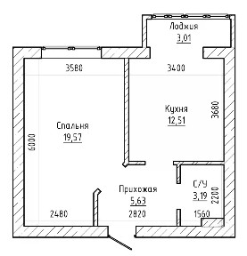 Продается 1-комн. квартира, 45,2 м²
