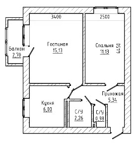 Продается 2-комн. квартира, 44 м²