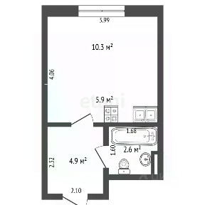 Продается апартаменты-студия, 24 м²