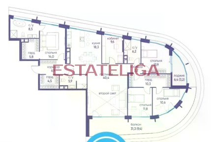 Продается многокомнатная квартира, 180,8 м²