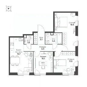 Продается 3-комн. квартира, 70,3 м²