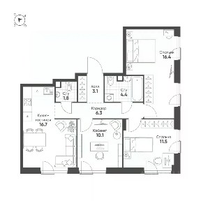 Продается 3-комн. квартира, 70,3 м²