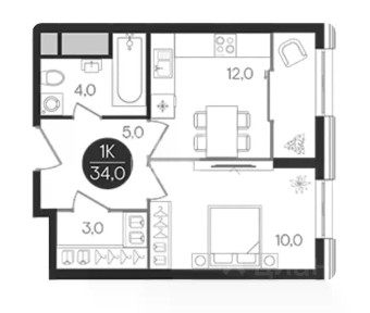 Продается 1-комн. квартира, 34 м²