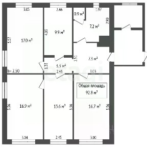 Продается 1-этажный дом, 92,8 м²