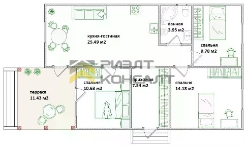 Продается 1-этажный дом, 84 м²