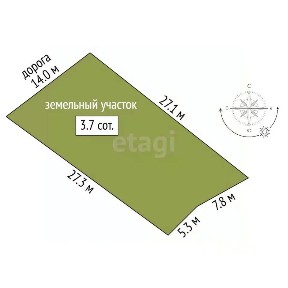 Продается участок, 3,7 сот.