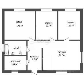 Продается 1-этажный дом, 90 м²