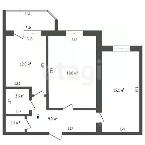 Продается 2-комн. квартира, 59 м²
