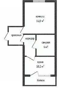 Продается 1-комн. квартира, 42,1 м²