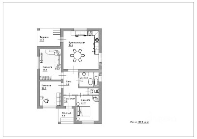 Продается 1-этажный дом, 118,6 м²