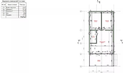 Продается 1-этажный дом, 71 м²