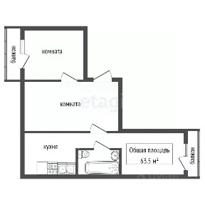 Продается 3-комн. квартира, 63,5 м²