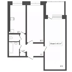 Продается 2-комн. квартира, 43,5 м²