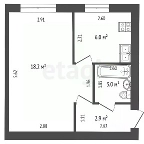 Продается 1-комн. квартира, 30,1 м²