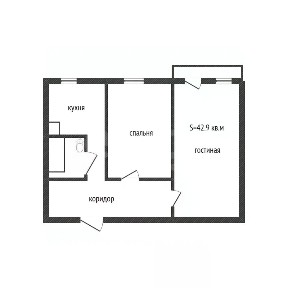 Продается 2-комн. квартира, 42,9 м²