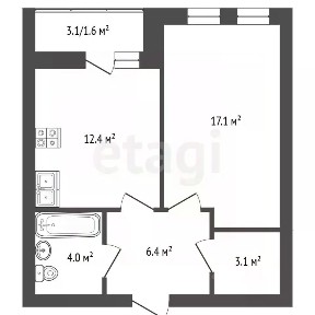 Продается 1-комн. квартира, 22,1 м²