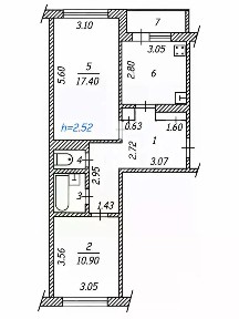 Продается 2-комн. квартира, 53,3 м²