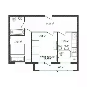 Продается 2-комн. квартира, 63,3 м²