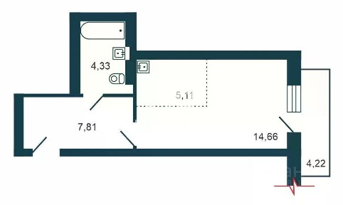 Продается студия, 31,4 м²