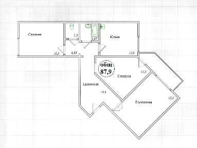 Продается 3-комн. квартира, 87,9 м²