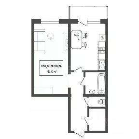 Продается 1-комн. квартира, 43 м²
