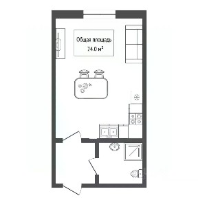 Продается студия, 24 м²