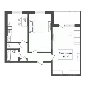 Продается 2-комн. квартира, 44,7 м²