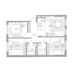Продается 4-комн. квартира, 66,27 м²