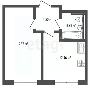 Продается 1-комн. квартира, 37,6 м²