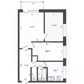 Продается 3-комн. квартира, 51,4 м²