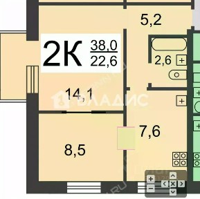 Сдается 2-комн. квартира, 38 м²