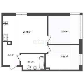 Продается 2-комн. квартира, 51,6 м²