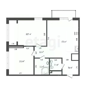 Продается 2-комн. квартира, 51,8 м²