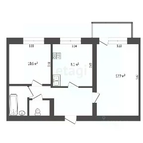 Продается 2-комн. квартира, 52,3 м²