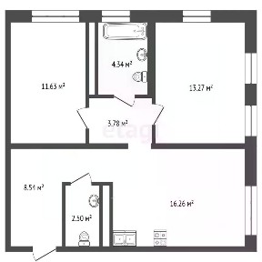 Продается 2-комн. квартира, 60,32 м²
