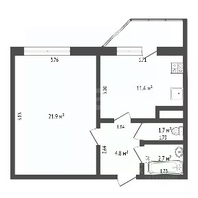 Продается 1-комн. квартира, 41,8 м²