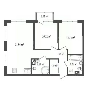 Продается 2-комн. квартира, 60,8 м²