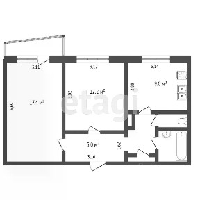 Продается 2-комн. квартира, 51 м²