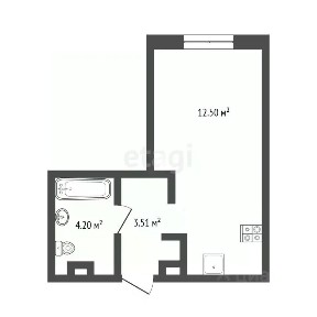 Продается студия, 25,5 м²