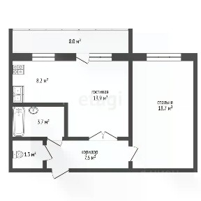 Продается 2-комн. квартира, 52,4 м²