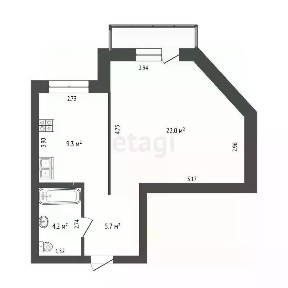 Продается 1-комн. квартира, 41,5 м²