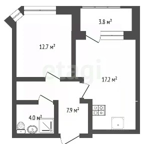 Продается 1-комн. квартира, 45,6 м²