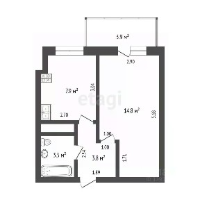 Продается 1-комн. квартира, 30 м²