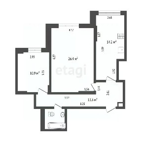 Продается 2-комн. квартира, 68,3 м²