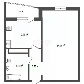 Продается 1-комн. квартира, 43,4 м²