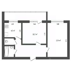 Продается 2-комн. квартира, 46,9 м²
